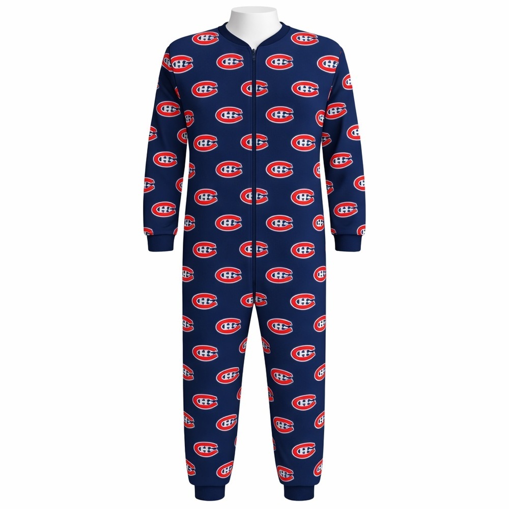 Size‎ Small NHL Montreal Canadiens Men’s Fleece Onesie Pajamas